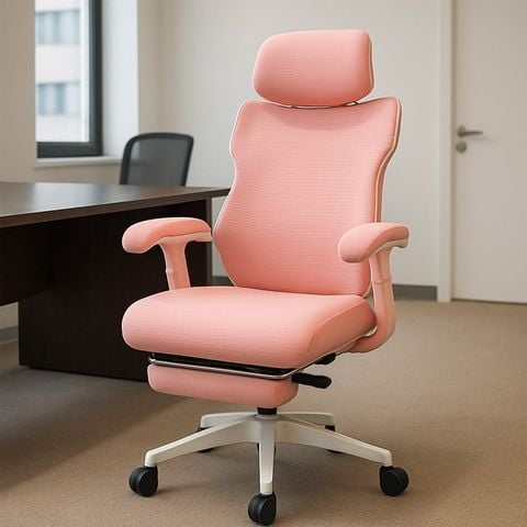 Ghế văn phòng bọc lưới màu hồng Laviehome