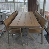  Bộ Bàn Chữ Nhật Ngoài Trời Khung Nhôm Nan Polywood DPBV23 + DPAV11A 
