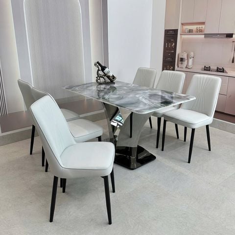  Bộ Bàn Ăn Mặt Đá HAK81 + Ghế Erica HAG35 