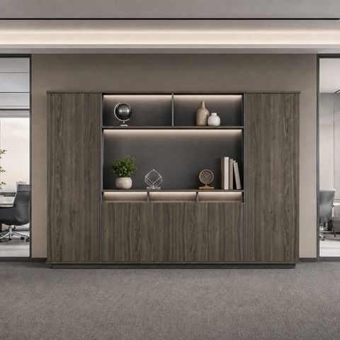 Tủ văn phòng giám đốc TK0828 vân gỗ xám