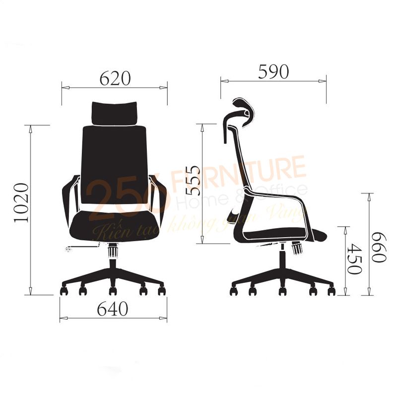  Ghế Lưới Văn Phòng GL251TĐ-SP 