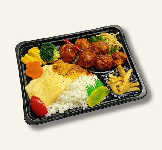  Hộp cơm thịt gà viên sốt hayashi 