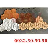  Tấm Gỗ Tiêu Âm Hình Lục Giác Có Họa Tiết, Trang Trí Cao Cấp, Decor Sang Trọng, SẴN KEO DÁN 