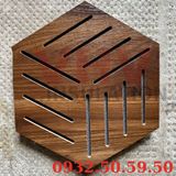  Tấm Gỗ Tiêu Âm Hình Lục Giác Có Họa Tiết, Trang Trí Cao Cấp, Decor Sang Trọng, SẴN KEO DÁN 