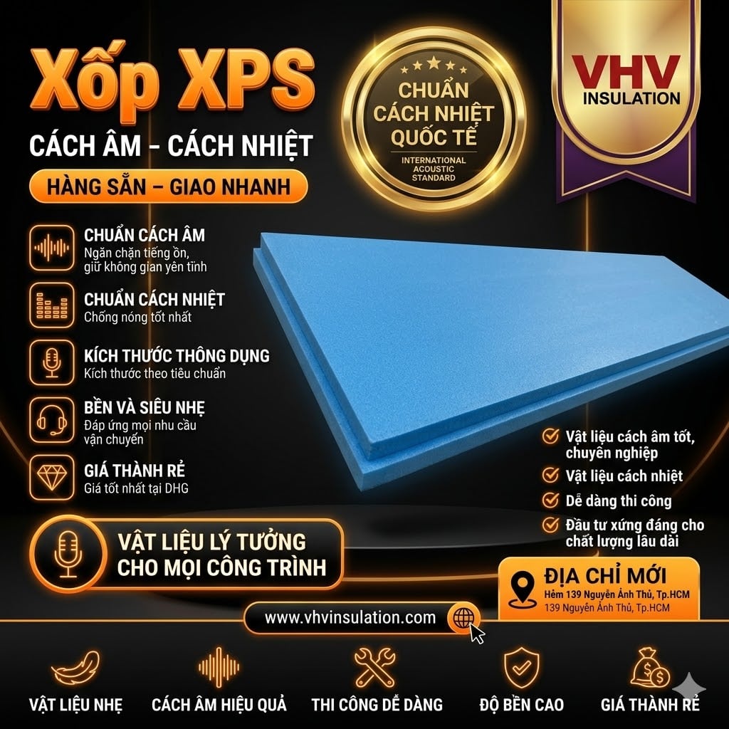  Xốp XPS Dày 25mm (0.6m x 1.2m): Tấm Cách Nhiệt, Chống Âm & Chống Ẩm Vượt Trội 