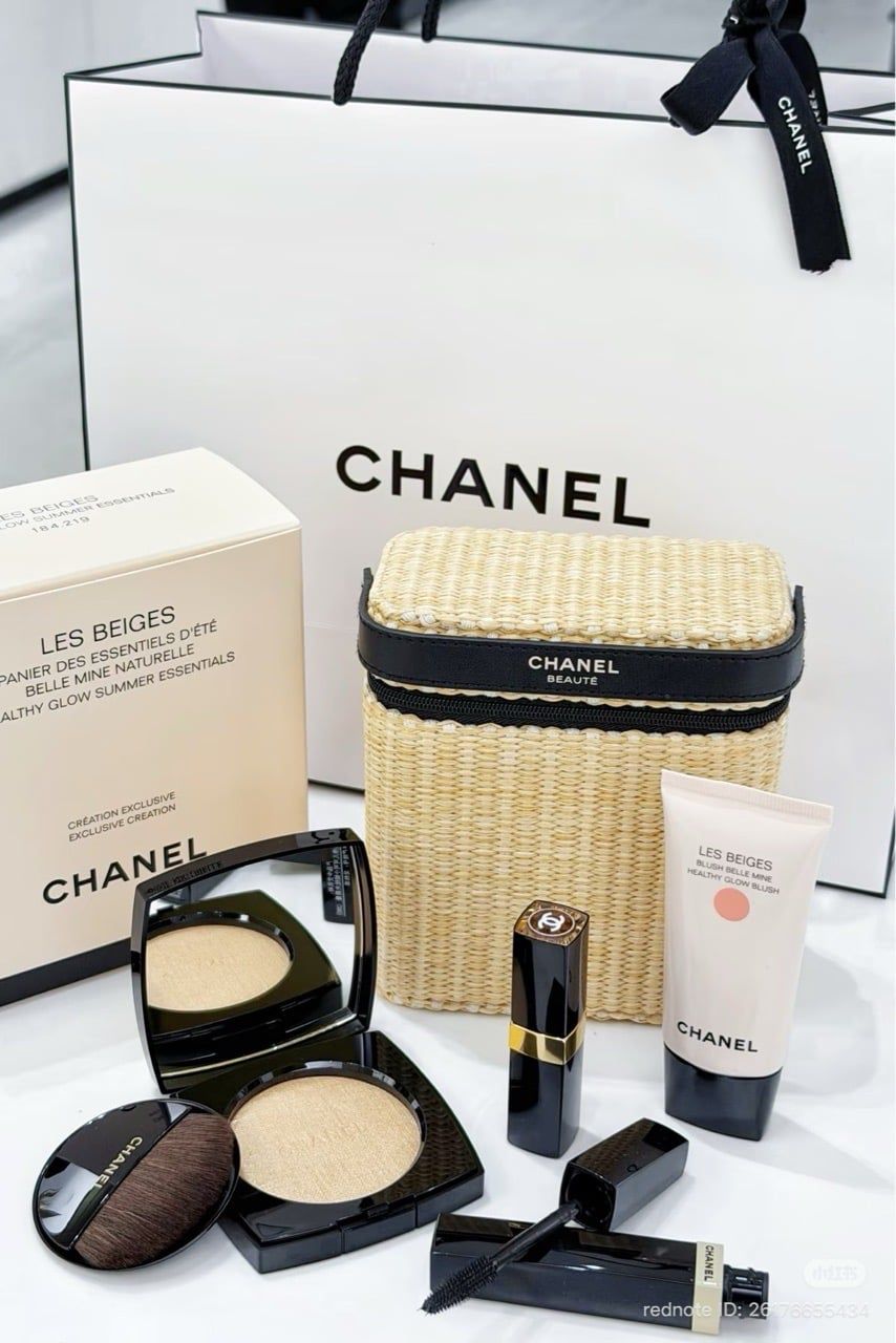  Set Chanel Les Beiges Healthy Glow Summer Essentials ( Highlight 8G x Blush 30ML x Mascara 6G x Son Rouge Coco 280 Sweet ) 