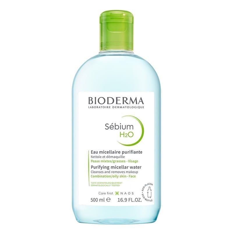  Nước Tẩy Trang Bioderma Sebium H2O Dành Cho Da Dầu Mụn - Màu Xanh - 500ML 
