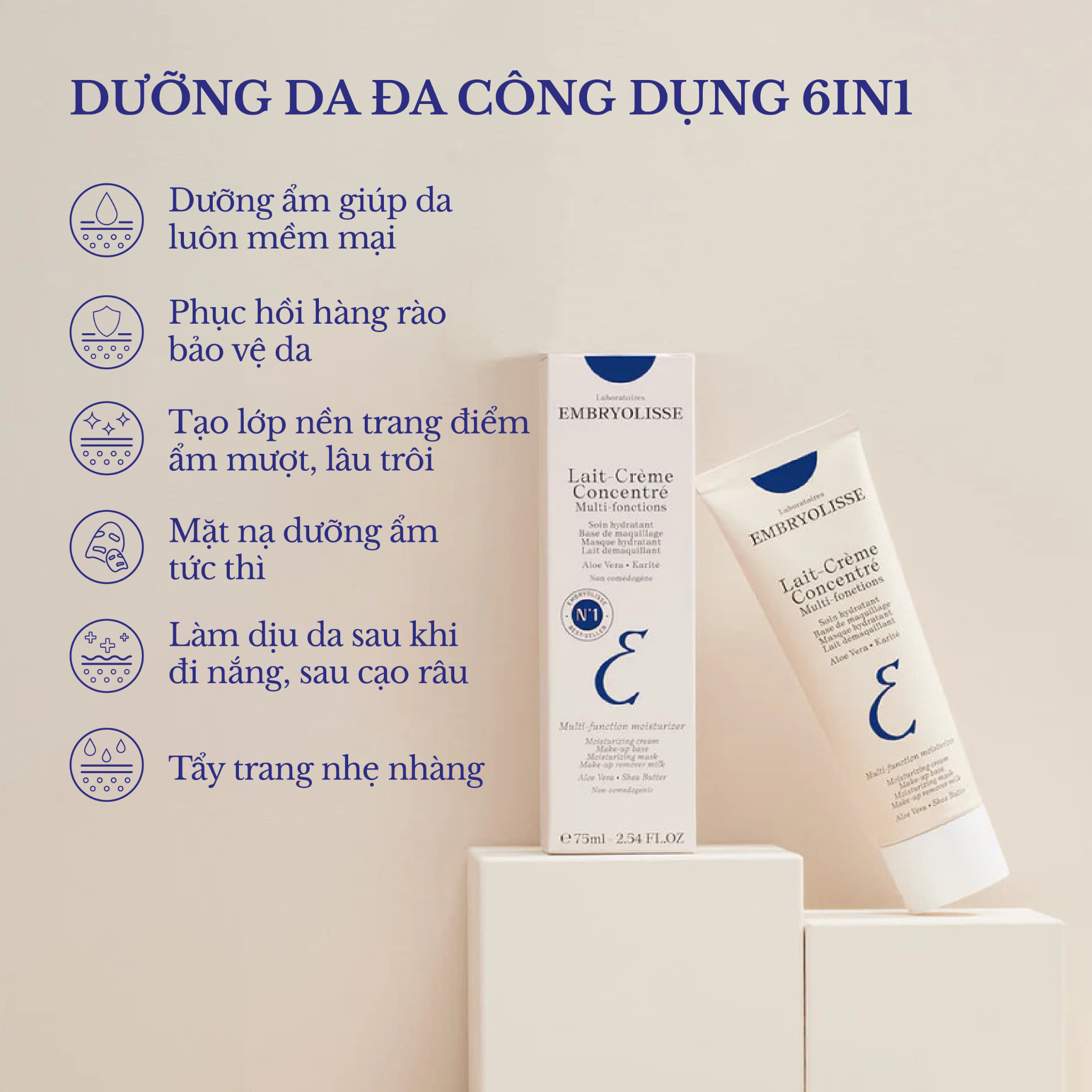  Kem Dưỡng Ẩm Phục Hồi Embryolisse Lait Creme Concentre 75ml 