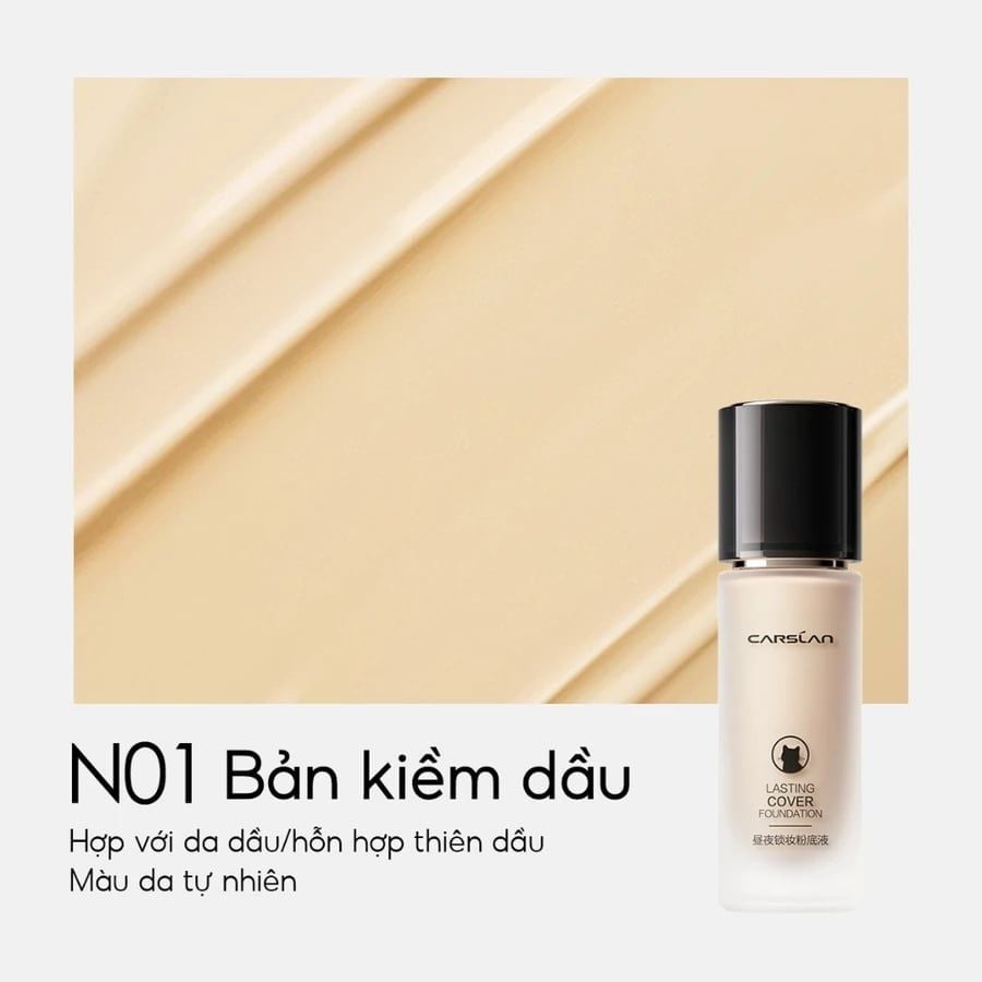  [Hàng Công Ty] Kem Nền Kiềm Dầu Carslan Lasting Cover Foundation 30g #N01 