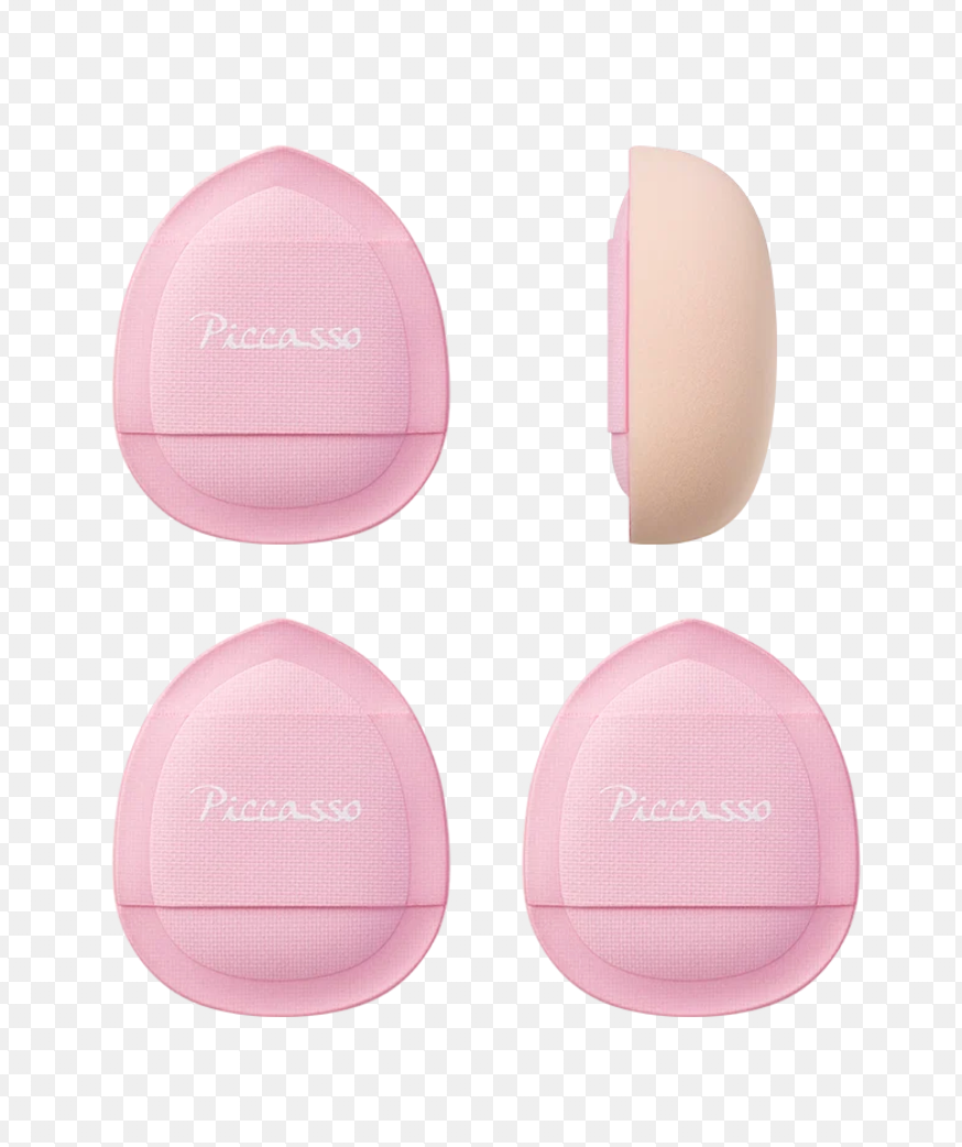  Set 4 Bông Mút Đệm Mini Tán má hồng kem Piccasso Micro Puff 4P Set Kèm Hộp Đựng 