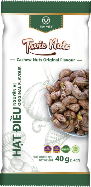  HẠT ĐIỀU GÓI 40GR CHỌN VỊ - ĂN VẶT HEALTHY ORGANIC - HẠT DINH DƯỠNG KHÔNG CHẤT PHỤ GIA 