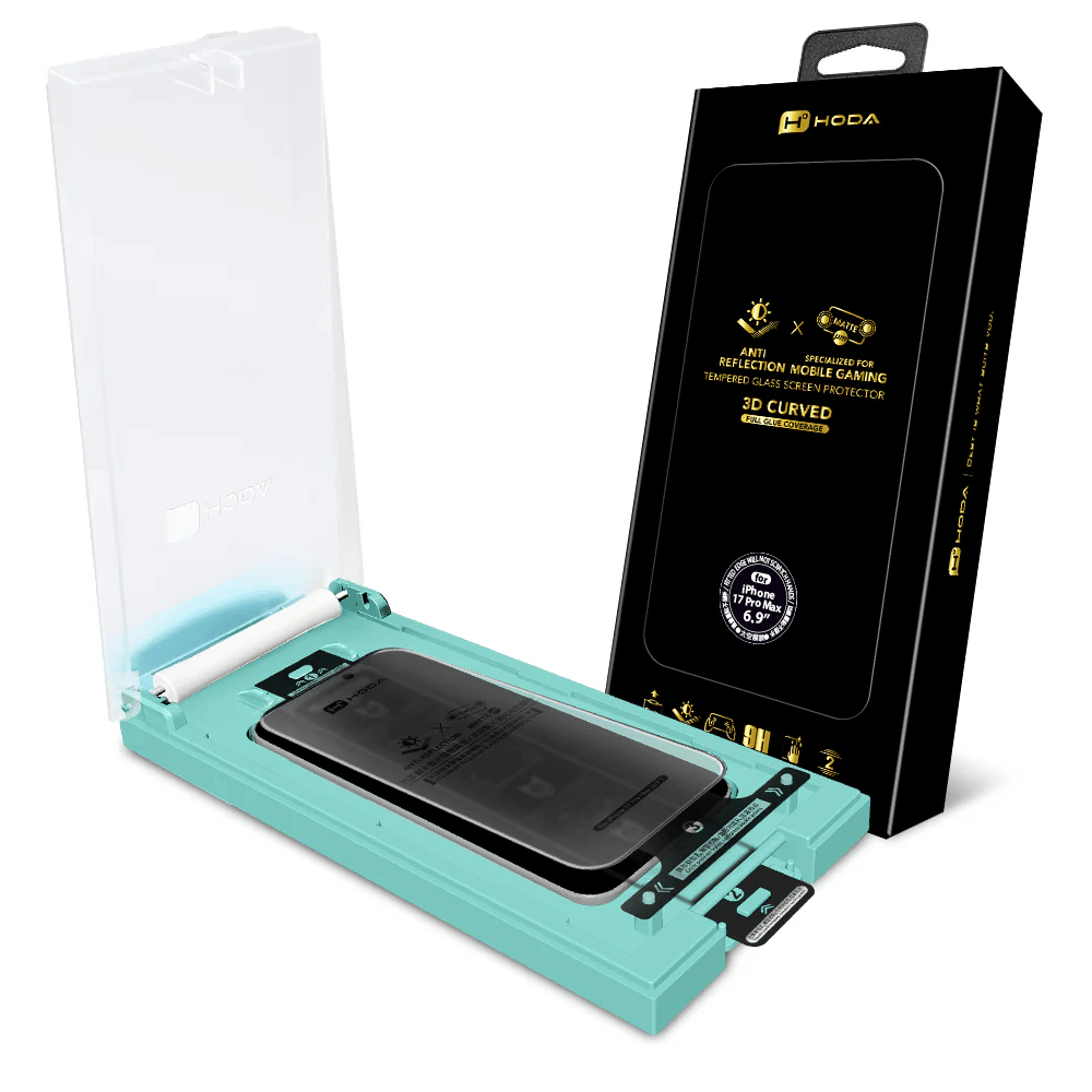 Kính Cường Lực iPhone 17 Series HODA 3D 2in1 Matte Chống Chói (Có Khung Trợ Dán)
