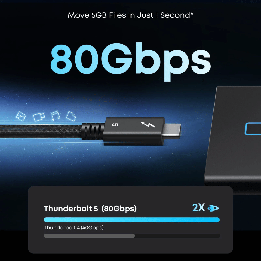 Cáp Thunderbolt 5 Anker Prime A84N1 USB-C sang USB-C 0.5m, 80Gbps, 240W