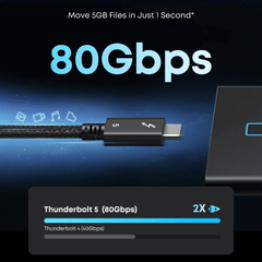 Cáp Thunderbolt 5 Anker Prime A84N1 USB-C sang USB-C 0.5m, 80Gbps, 240W