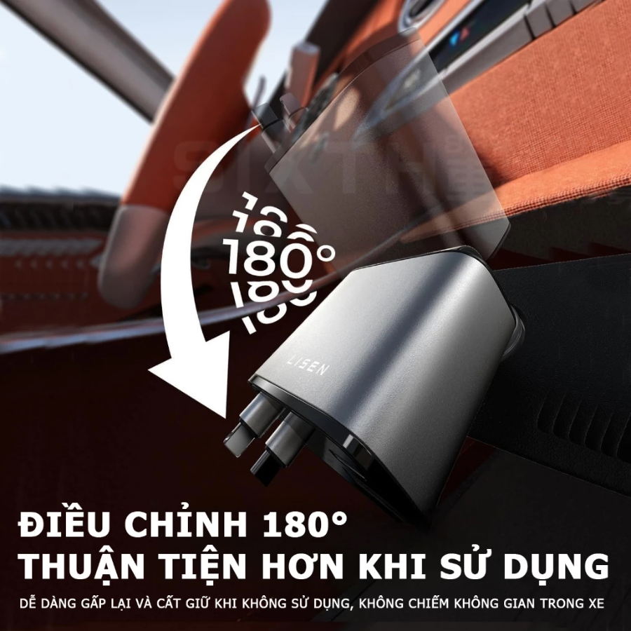 Tẩu Sạc Xe Hơi LISEN 4 In 1 69W – Dây Rút Tự Động USB-C