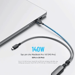 Cáp Sạc Anker 2in1 140W USB-C to USB-C 1.2m (Nylon) - A8895H11