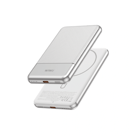 Pin/ Sạc Dự Phòng Không Dây WiWU Silver Seraph Alloy Unibody