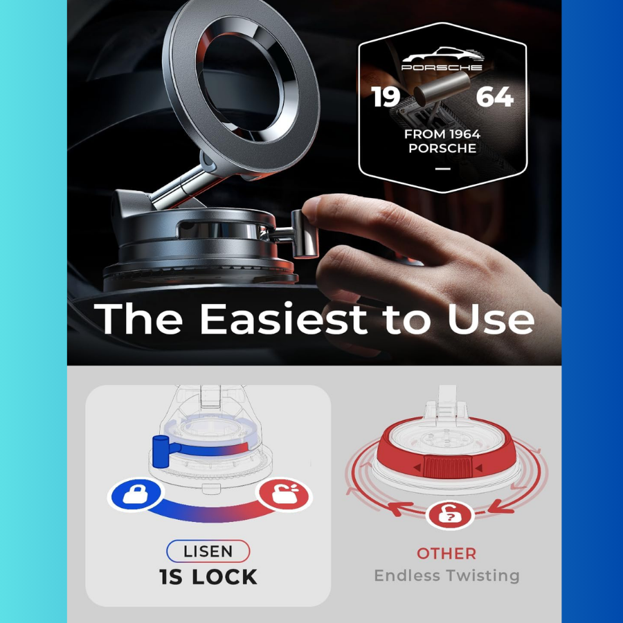 Giá Đỡ Điện Thoại Từ Tính MagSafe LISEN Manual Suction Lever Lock
