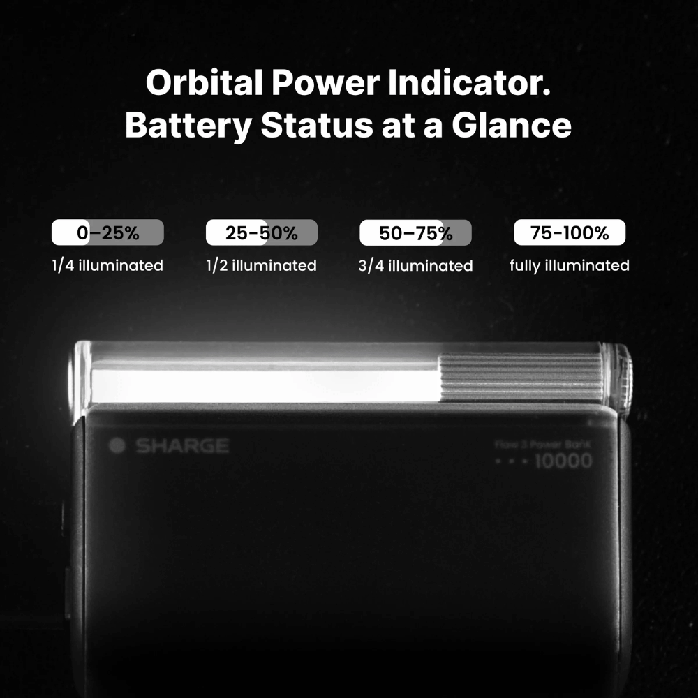 Sạc Dự Phòng Sharge Flow 3 45W 10.000mAh Tích Hợp Cáp Type-C