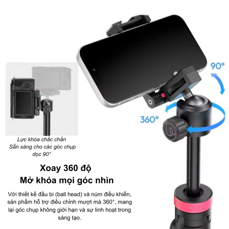 Tripod Ulanzi MT-44B Chân Máy Kiêm Gậy Selfie có Tích Hợp Remote
