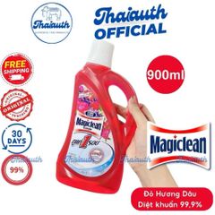Nước lau sàn hương hoa thơm mát Magiclean Thái Lan màu đỏ 900ml tiêu diệt 99,9% vi khuẩn