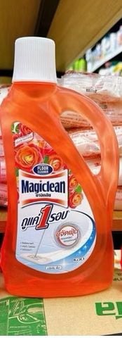 Nước lau sàn hương hoa thơm mát Magiclean Thái Lan màu cam 900ml tiêu diệt 99,9% vi khuẩn