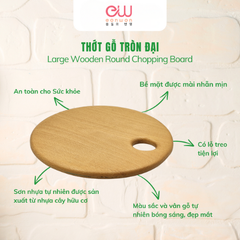 Thớt tròn gỗ đại Eonwon large wooden round chopping board 25 x 3cm