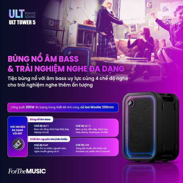 ULT TOWER 5 | Loa tiệc Sony SRS-ULT500: Âm thanh khuấy động, bùng nổ không gian