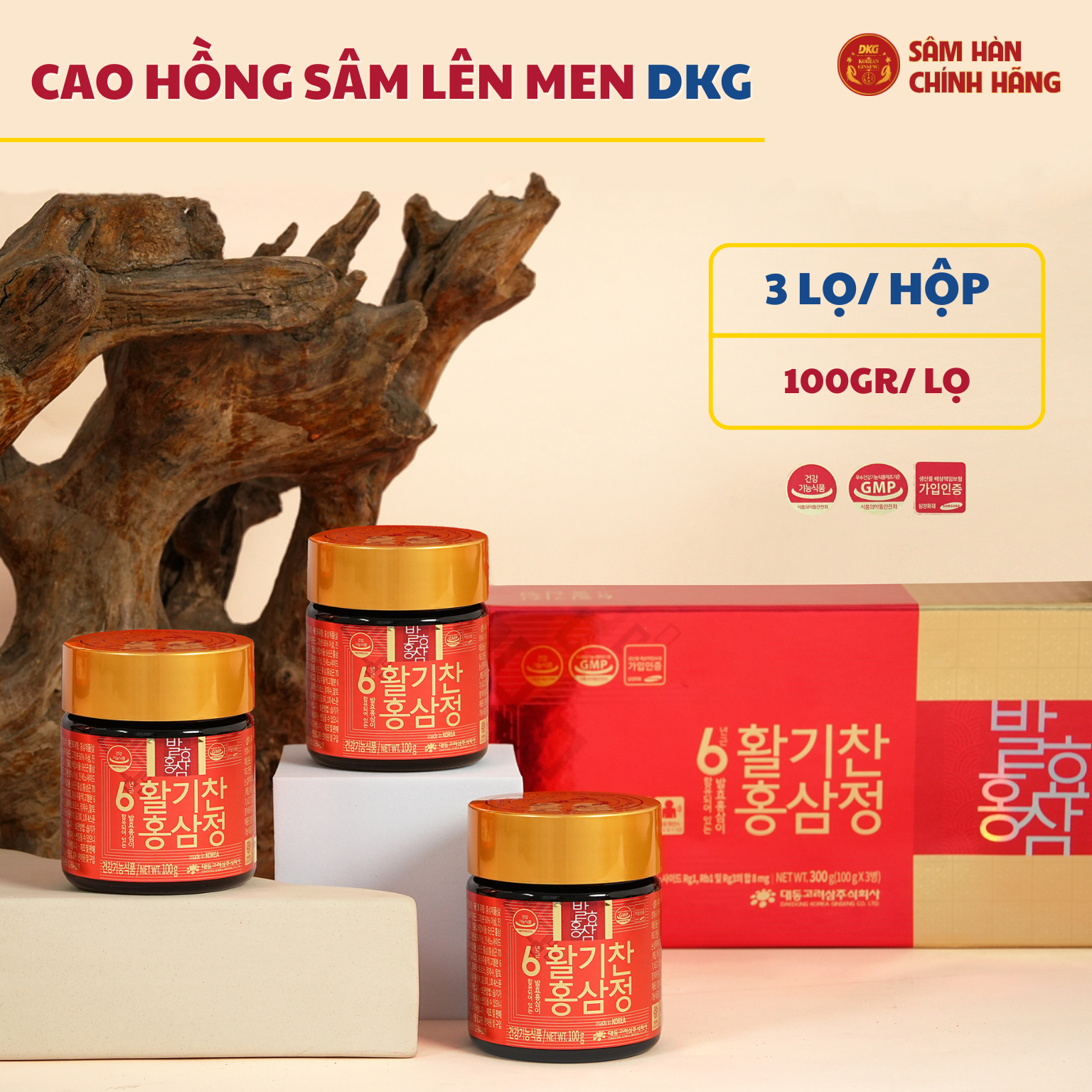  6 years fermented red ginseng extracts ( 100g x 3 lọ ) - Daedong 