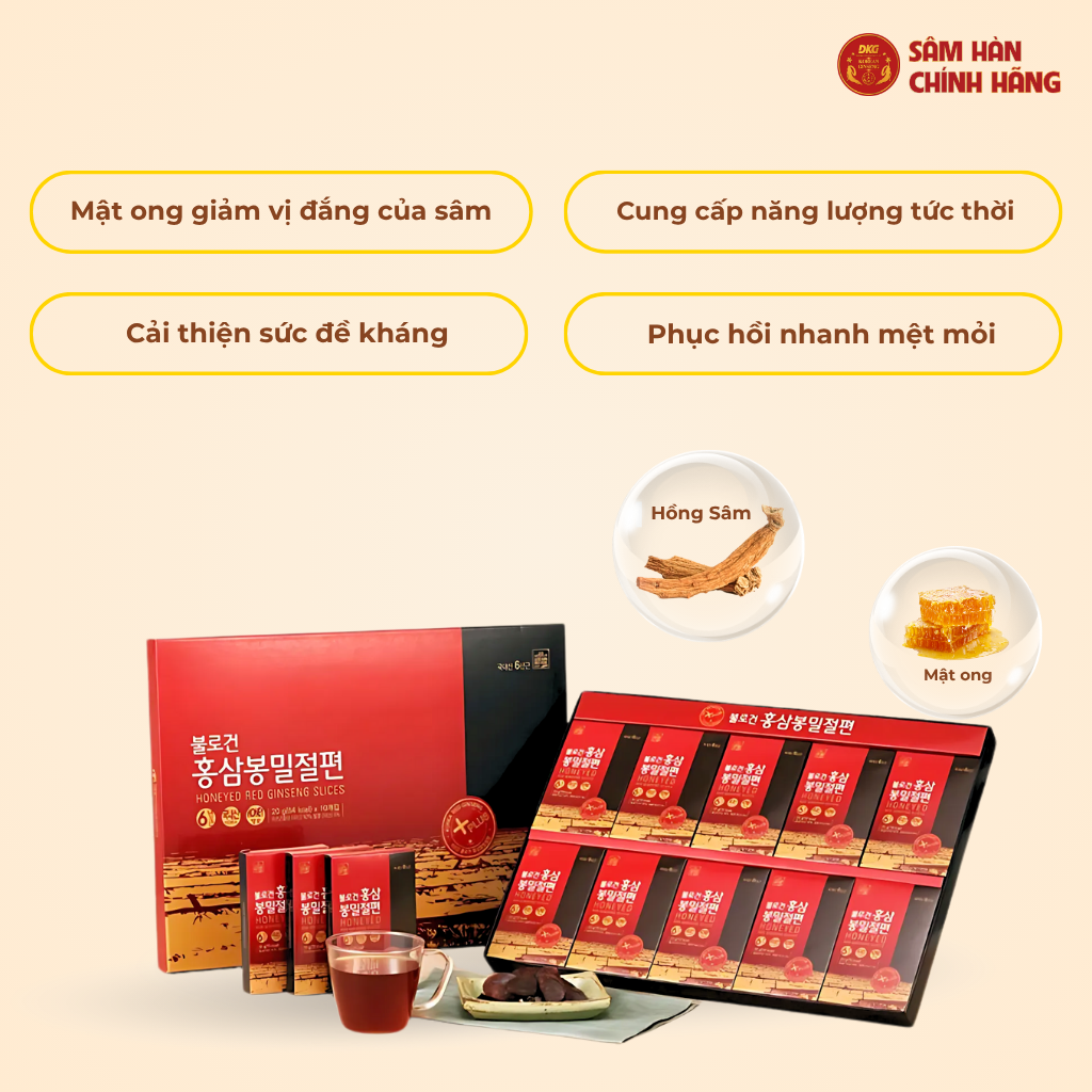  Hồng sâm lát mật ong Hàn Quốc (20g*10) - Daedong 