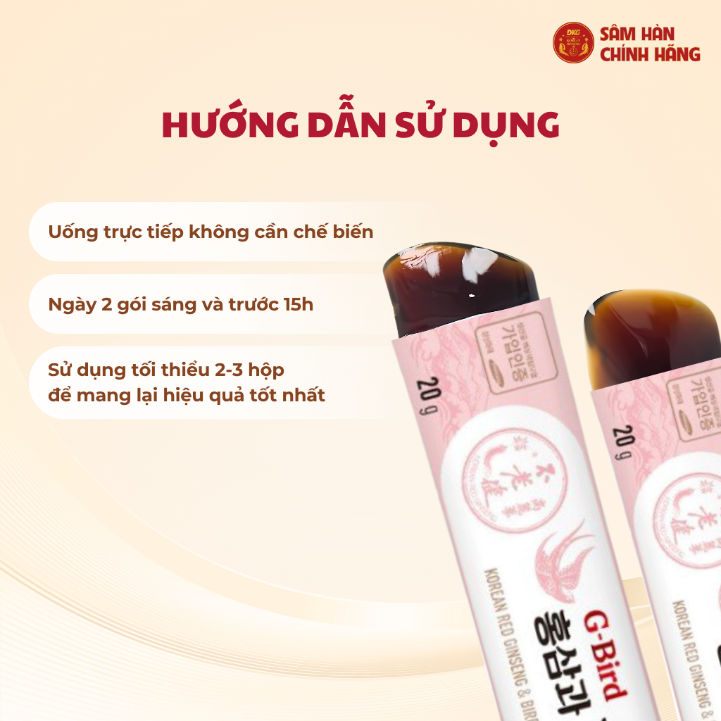  Hồng sâm yến sào G-BIRD (20g x 30 stick dạng thạch) - Daedong 