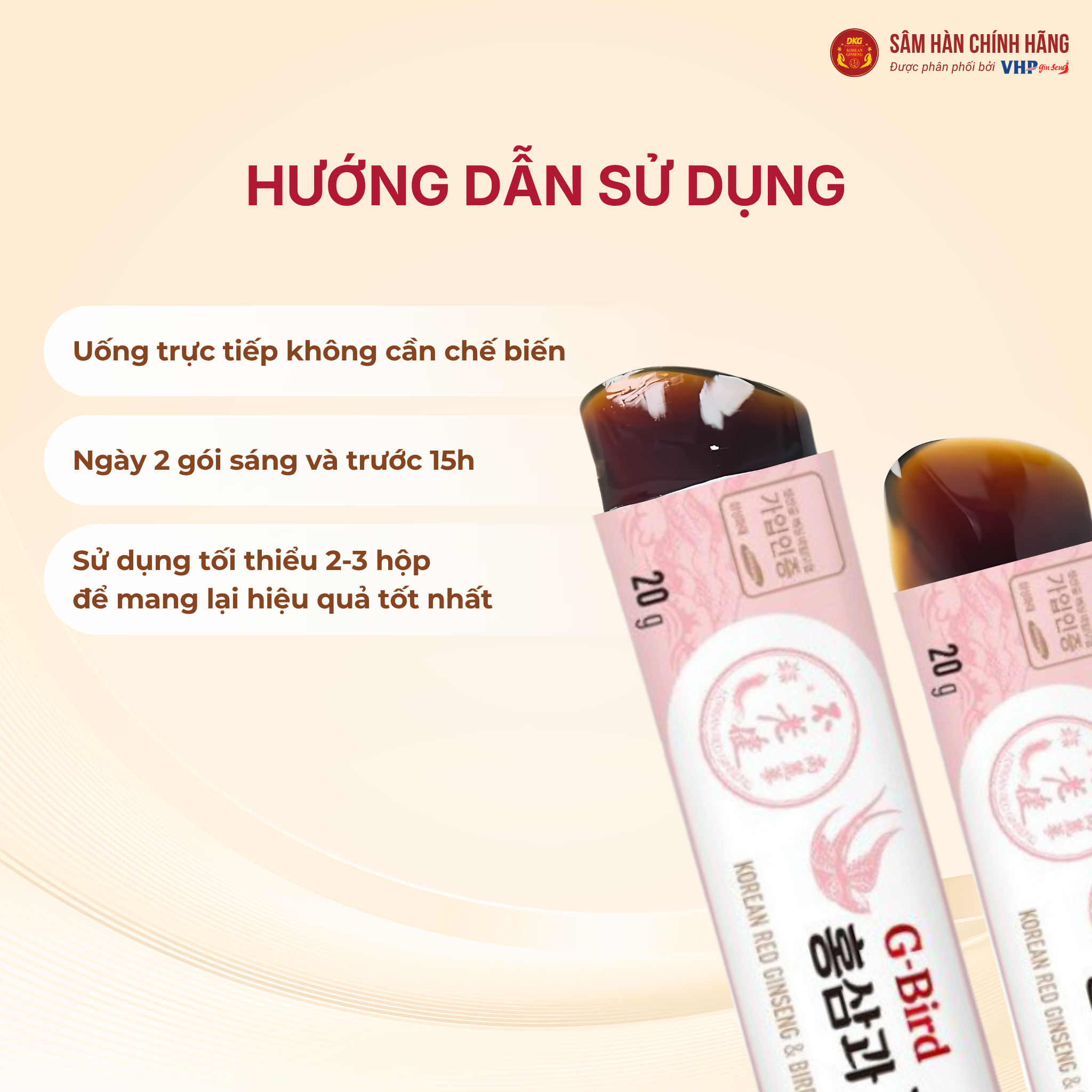  Hồng sâm yến sào G - Bird dạng thạch (Korean red Gingseng & Birds nest Jelly Stick) 20g*30/hộp 