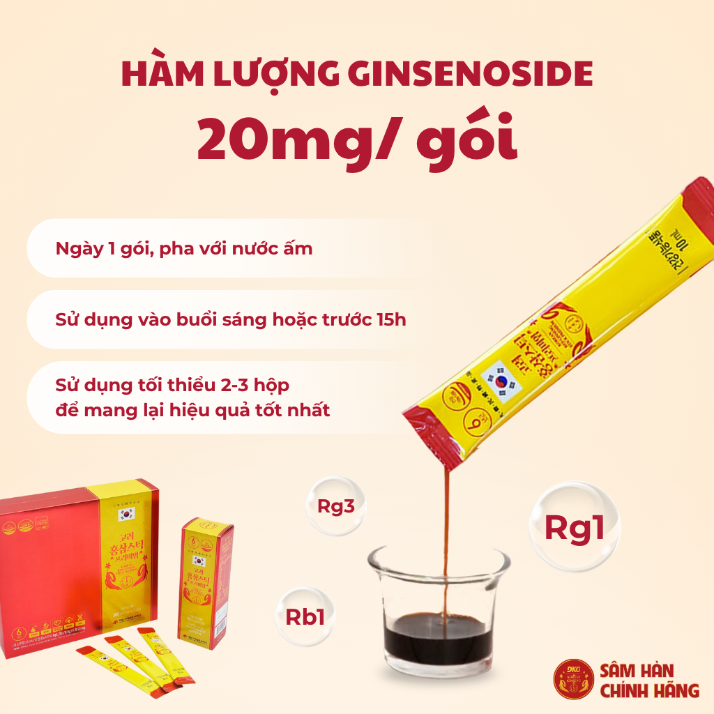  Korean Red Ginseng Stick Premium (10ml x 30  stick) - Daedong 