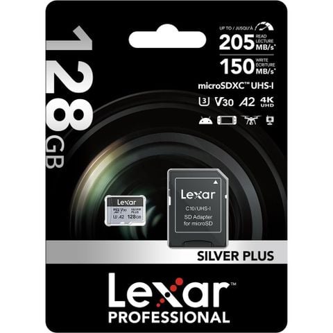 Thẻ nhớ MicroSD Lexar 128GB Professional SILVER PLUS UHS-I