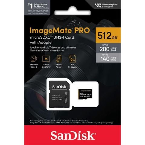Thẻ nhớ Sandisk Micro SDXC ImageMate Pro 512GB 200MB/s