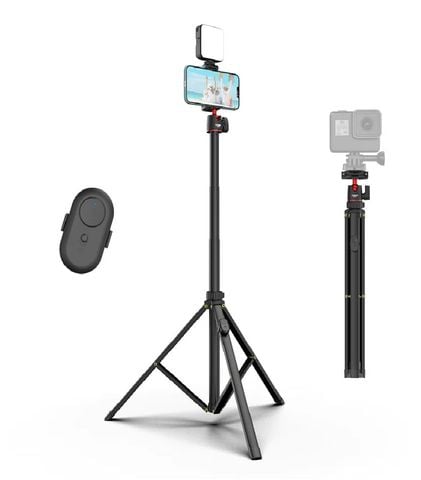 Chân máy điện thoại Coman MT65 74,8 inch bằng hợp kim nhôm có thể thu vào, đầu bi 360°