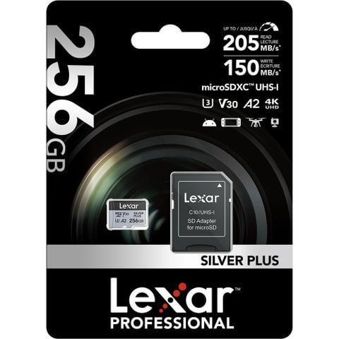 Thẻ nhớ MicroSD Lexar 256GB Professional SILVER PLUS UHS-I
