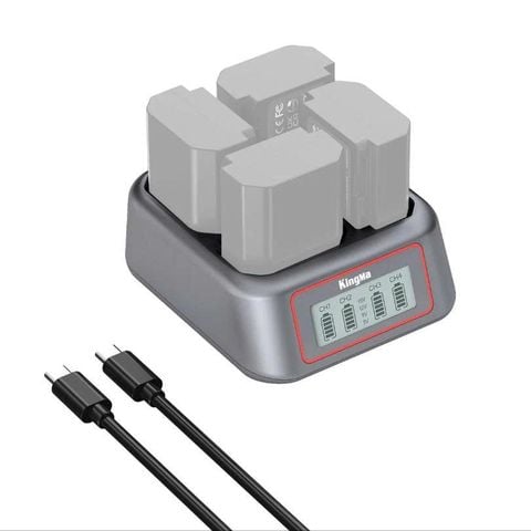 Bộ sạc nhanh 4 pin KingMa BM069 for Fujifilm NP-W235 (New)