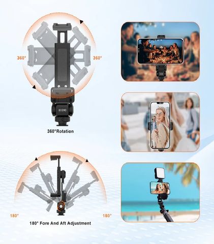 Giá đỡ điện thoại kim loại đa năng Coman EX390 có thể điều chỉnh 360°