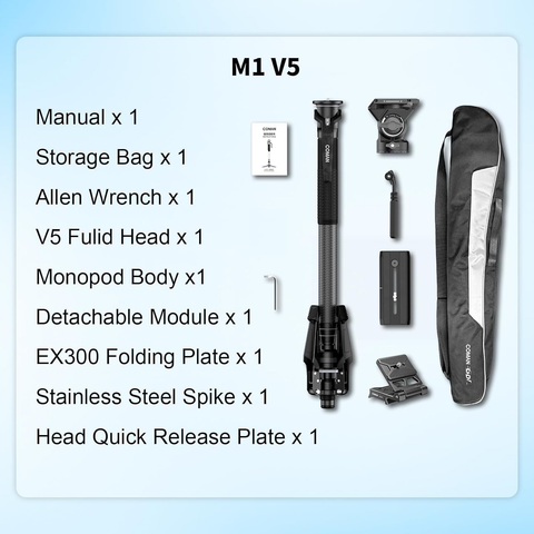 Chân máy ảnh Monopod COMAN M1V5, thao tác nhanh