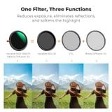Filter Kính lọc K&F Concept 3 in 1 Nano X ND2-32 & CPL & Black Diffusion 1/4, 37-82mm