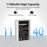 Pin Sạc Kingma Olympus BLN-1 1140mAh V4