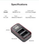 Pin Sạc Kingma for Fujifilm NP-W126 1140mAh , sạc BM-058 ver 3