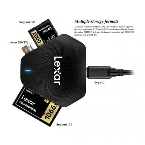 Đầu đọc thẻ Lexar Professional Multi Card 3 in 1 USB 3.1 Reader- LRW500URB