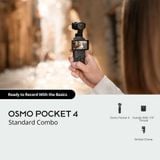 Máy quay DJI Osmo Pocket 4 Creator Combo, Bộ nhớ trong 107GB + Thẻ nhớ 64GB 4K