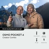 Máy quay DJI Osmo Pocket 4 Creator Combo, Bộ nhớ trong 107GB + Thẻ nhớ 64GB 4K