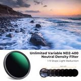 Filter K&F Concept Nano D ND2-ND400 Variable Filter (1-9 Stop), 49-82mm