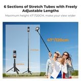 Gậy selfie K&F Concept cho Insta360, DJI Osmo, GoPro, DJI Action KF09.141, Dài 1.2m