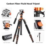 Chân Máy ảnh Tripod K&F Concept Carbon O255C4+FH-03 ( KF09.158 )