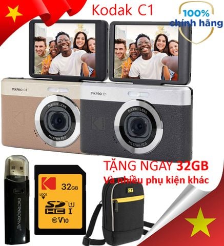 Máy ảnh Kodak Pixpro C1, màn hình lật dễ dàng tự Selfie